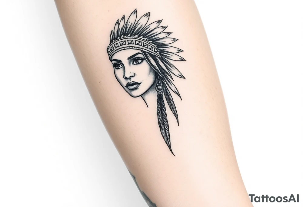 Female Native American woman tattoo idea