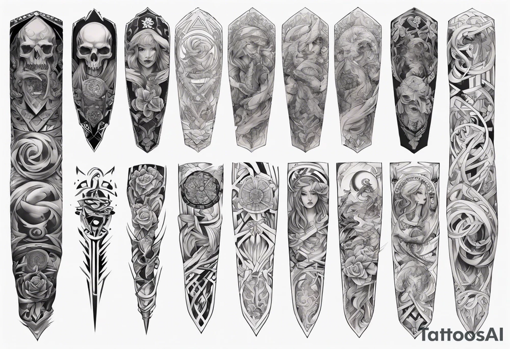 full arm sleeve irish tattoo tattoo idea