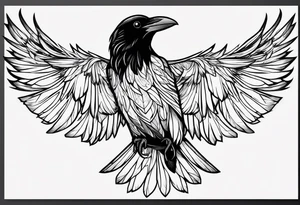Simple raven lineart tattoo idea