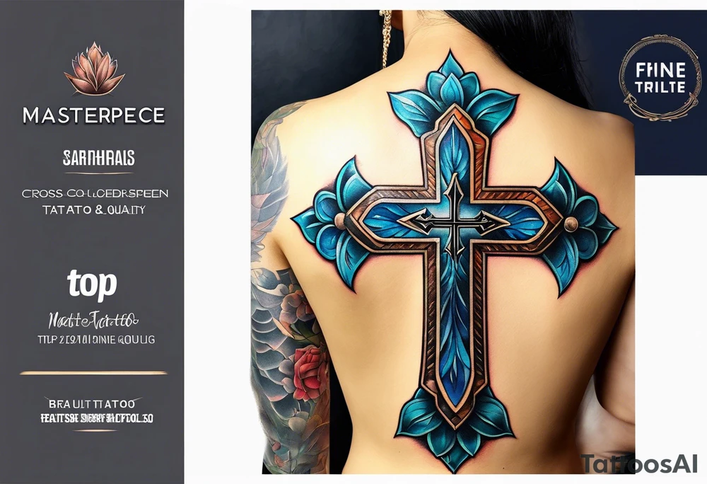 simple leather cross tattoo idea