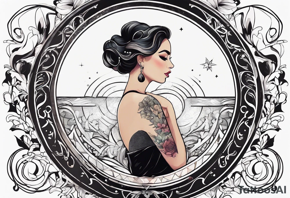 letter delta inside a circle, subtle, girly, simplistic tattoo idea