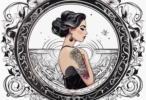 letter delta inside a circle, subtle, girly, simplistic tattoo idea