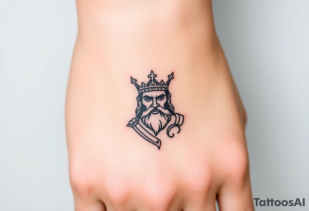 Hades Greek god with crown tattoo idea