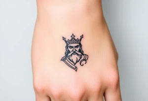 Hades Greek god with crown tattoo idea