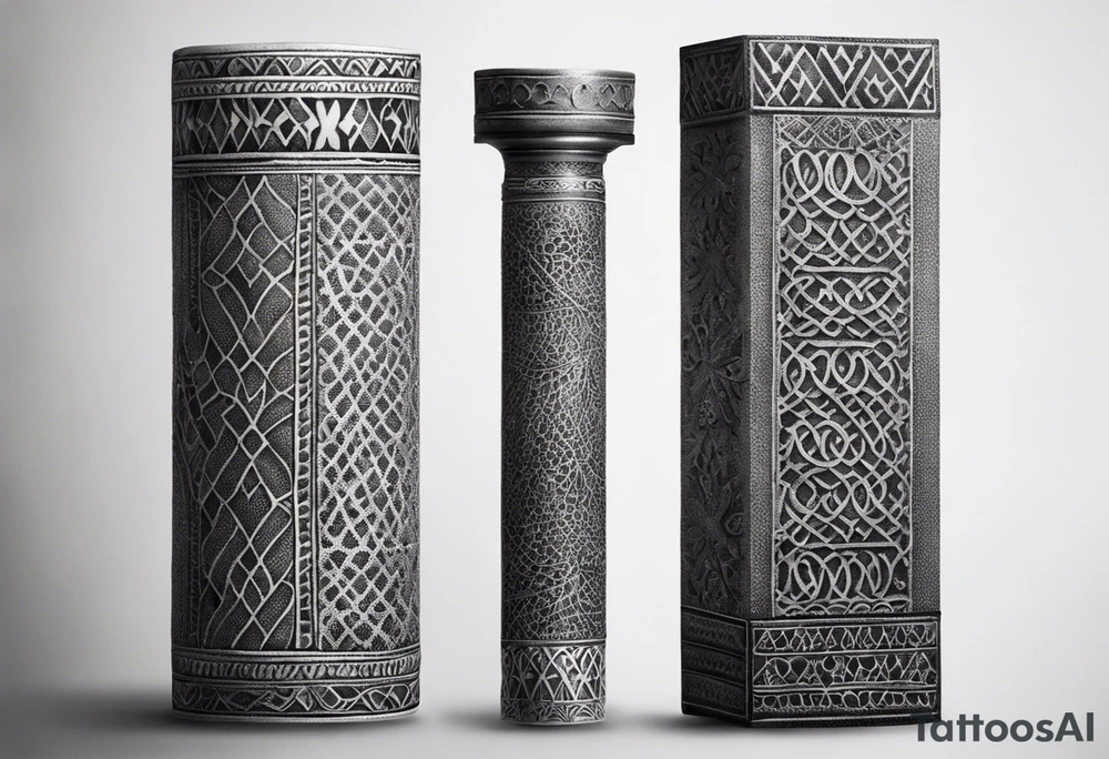 strength, small, Khachkar ,  elegant, lengthy, vishap tattoo idea