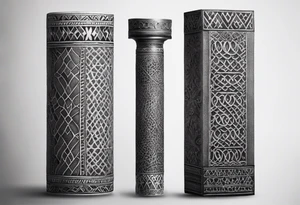strength, small, Khachkar ,  elegant, lengthy, vishap tattoo idea