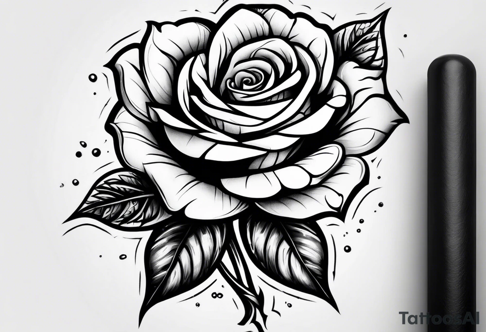 a human hand holding on to a single rose stem tattoo idea