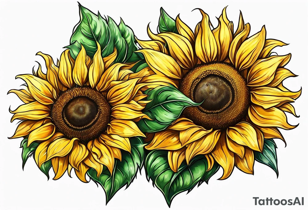 Sunflower for a male tattoo idea