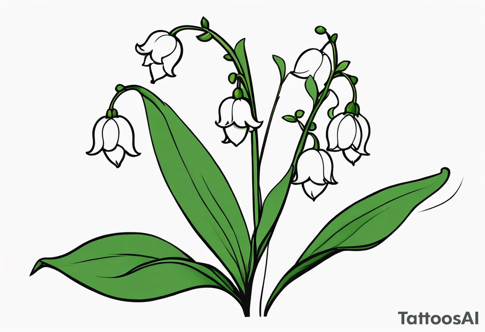 Neo traditional lily of the valley tattoo idea