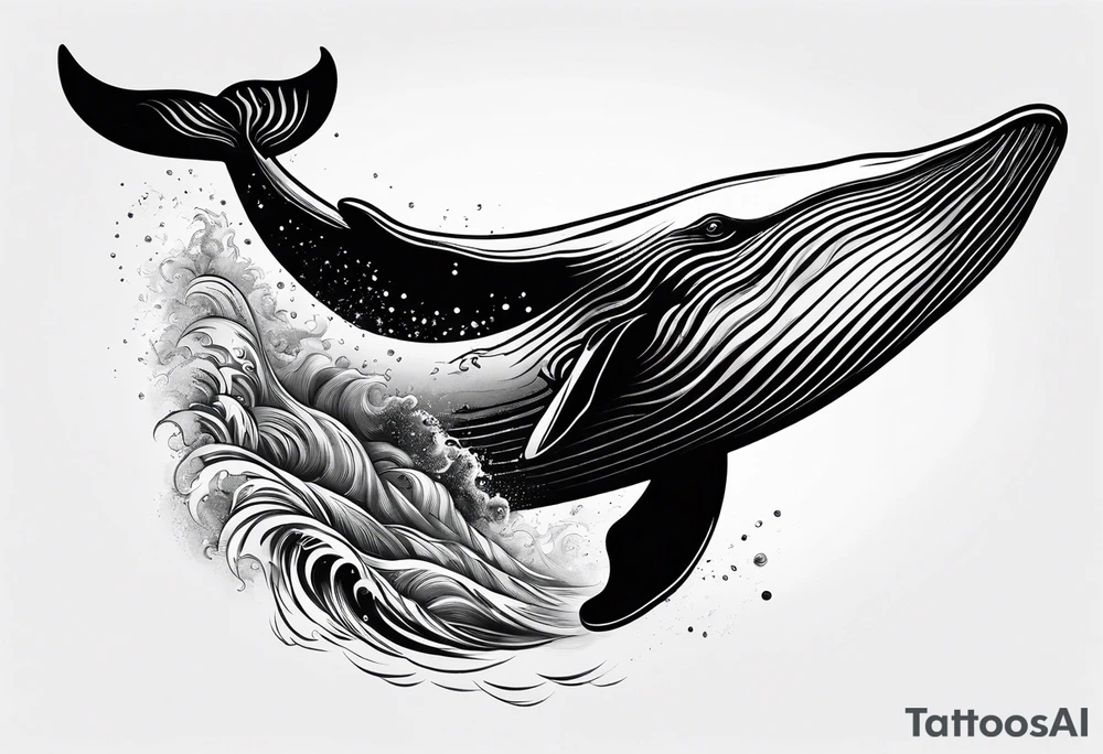 Whale ascending towards light tattoo idea