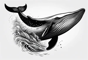 Whale ascending towards light tattoo idea