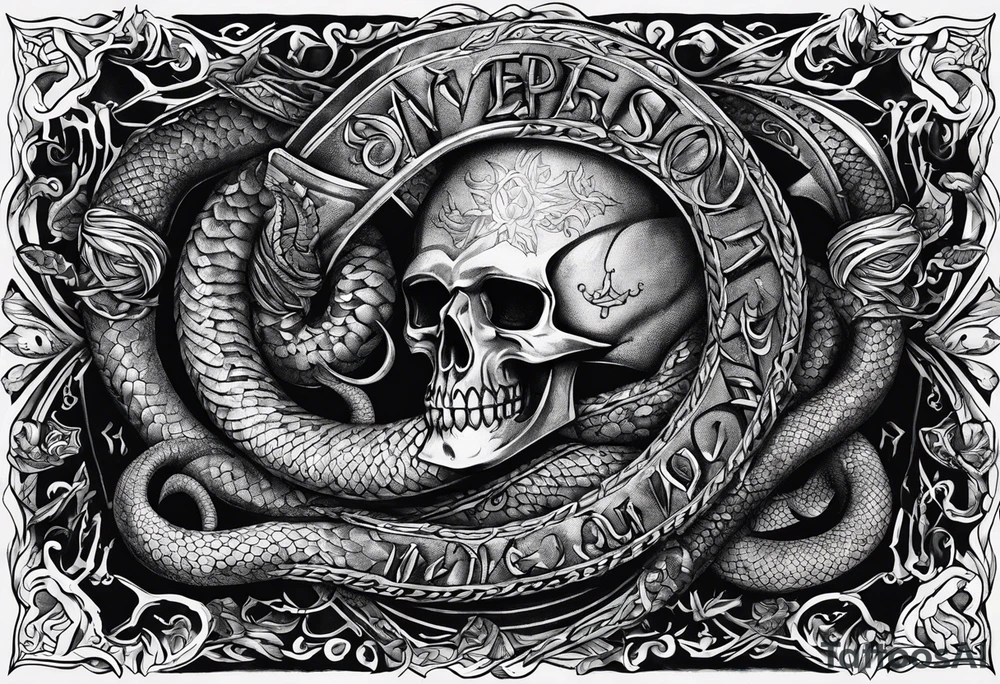Bible verse: "Behold, I give unto you power to tread on serpents and scorpions, and over all the power of the enemy: and nothing shall by any means hurt you" tattoo idea
