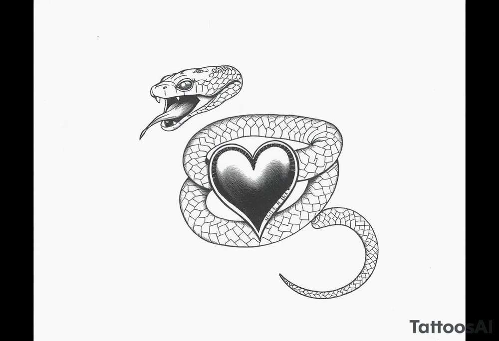 Can you give an example of a snake tattoo that wraps around the elbow and ends on the forearm on the ulnar side? With the words jealous, shame, and black heart subtly incorporated. tattoo idea