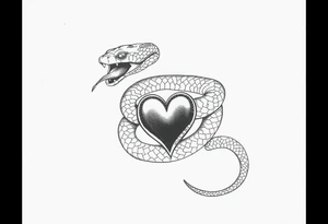 Can you give an example of a snake tattoo that wraps around the elbow and ends on the forearm on the ulnar side? With the words jealous, shame, and black heart subtly incorporated. tattoo idea
