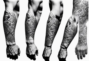 protruding extreme pain elbow fragmented tattoo idea