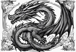 Dragon wrapped around sword tattoo idea