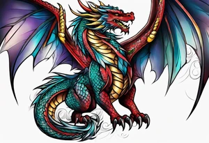 Welsh dragon looping forearm tattoo idea