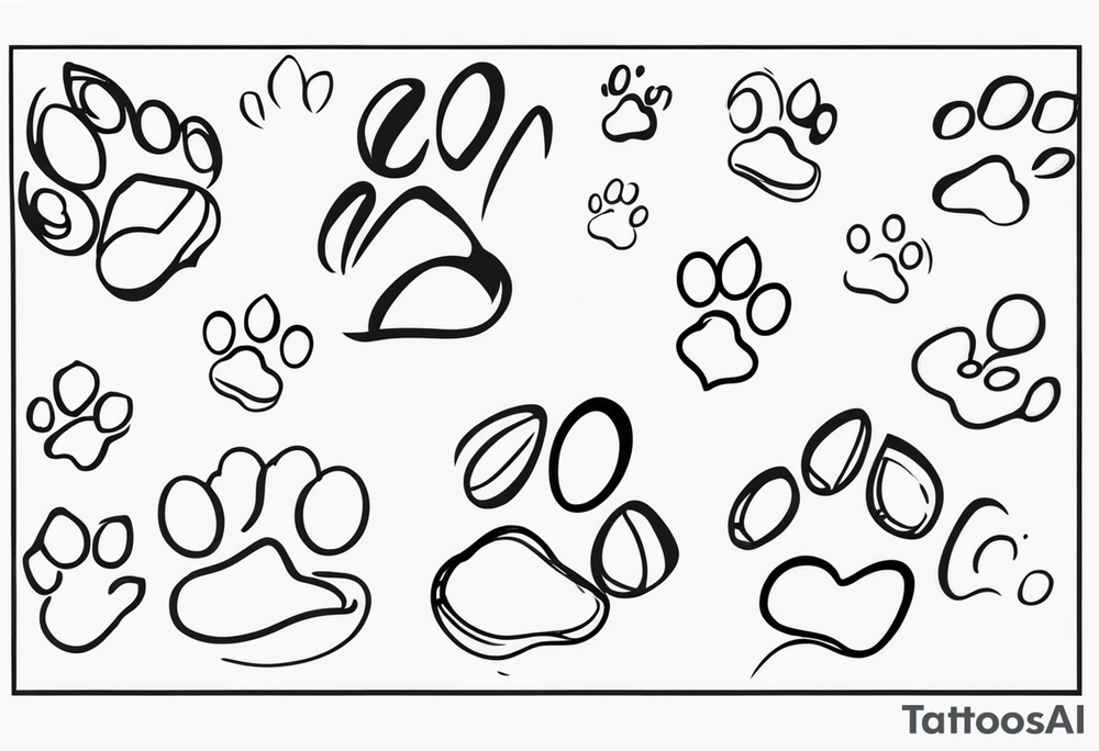 paw prints tattoo idea