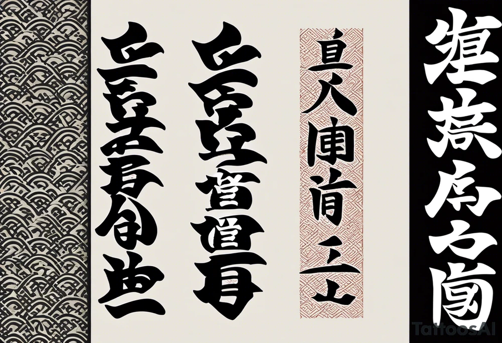 Center of the inner part of the forearm

The word "Bushido" in Japanese: This could be the central, written representation of the word "武士道" (Bushido) stylized in a traditional calligraphic font. This would visually symbolize the foundation of your tattoo and your beliefs. tattoo idea
