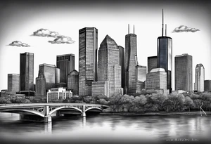 City of Houston Skyline tattoo idea