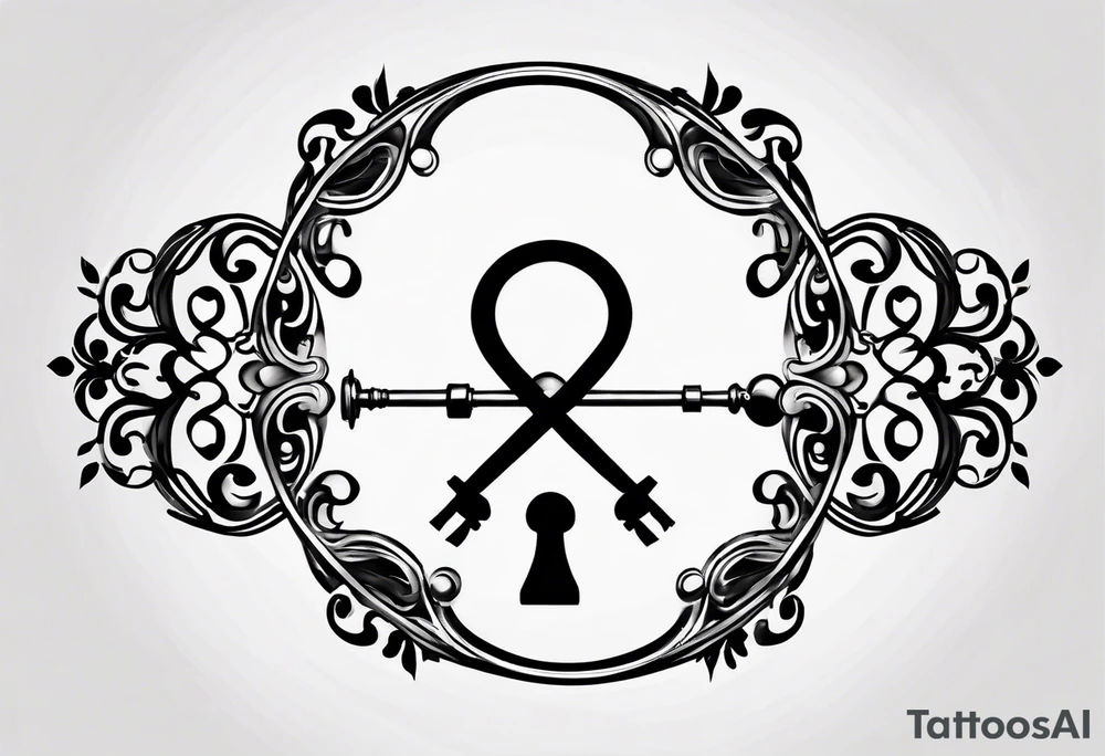 Simple Infinity symbol with lock and key tattoo idea