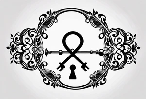 Simple Infinity symbol with lock and key tattoo idea