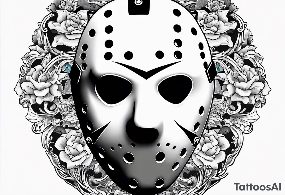 Friday the 13th Jason mask, horror, Japanese art tattoo idea