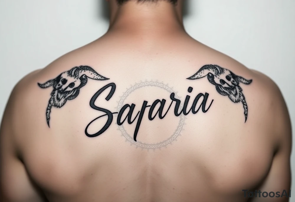 Safarii in cursive tattoo idea