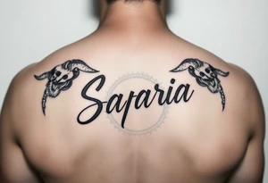 Safarii in cursive tattoo idea