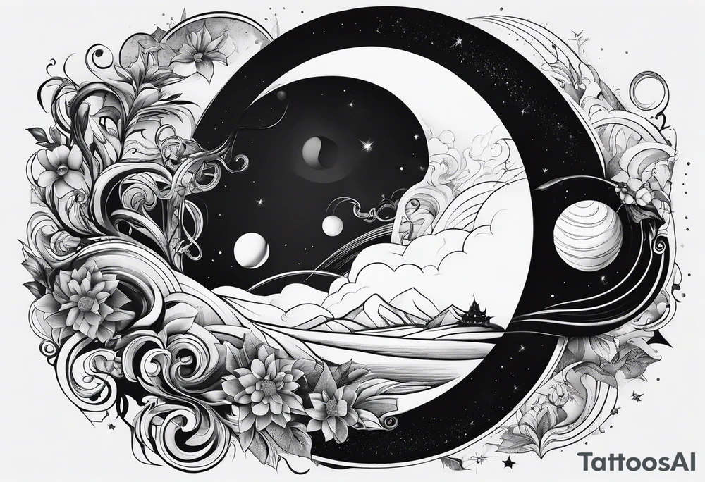 Planet symboling peace tattoo idea