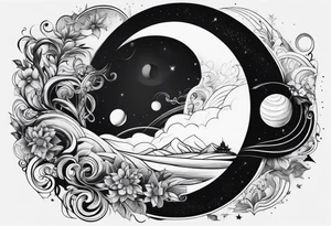 Planet symboling peace tattoo idea