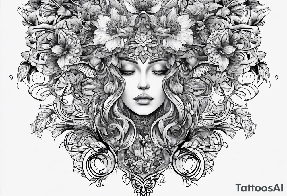 Abstract Chery flovers tattoo idea