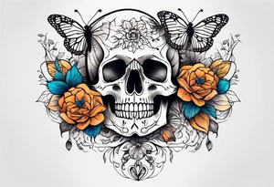 skeleton bones full body flowers and butterflies
simple design tattoo idea