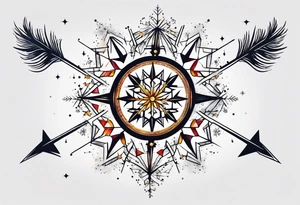 Constellation, arrow , snowflake tattoo idea