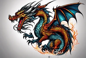Tear skin dragon tattoo idea