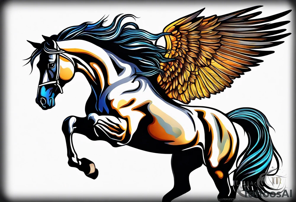 Horse with wings tattoo idea