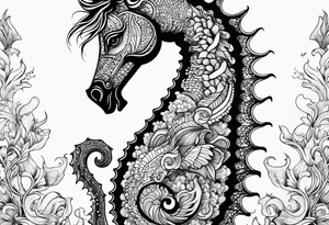 Under ocean seahorse tattoo idea