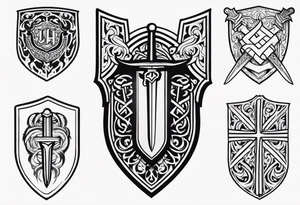 Valhalla shield sword symbol tattoo idea