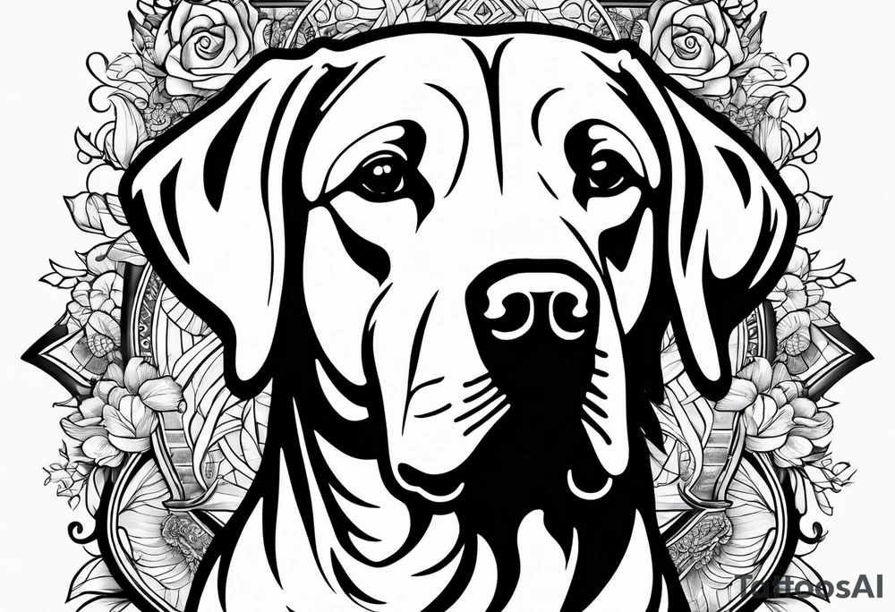 Labrador blanco feliz tattoo idea