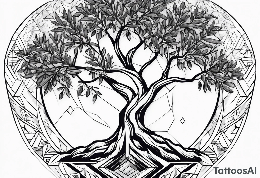 Olive tree 
Geometric heart tattoo idea