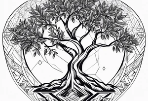 Olive tree 
Geometric heart tattoo idea