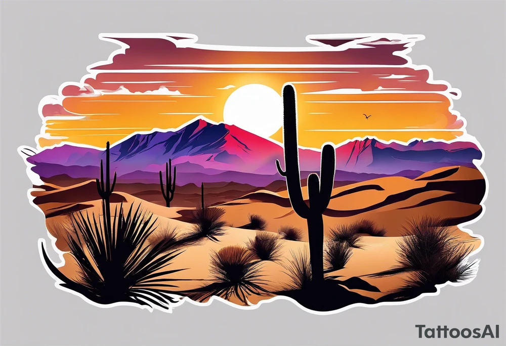 Desert silhouette tattoo idea
