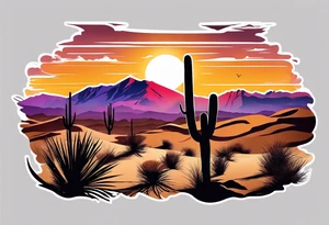 Desert silhouette tattoo idea