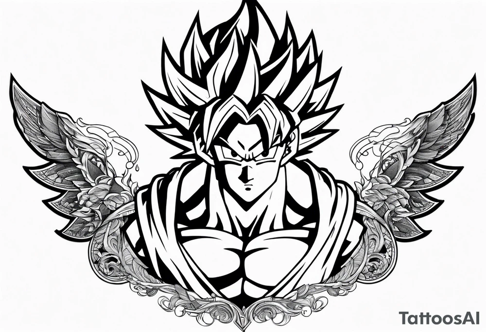 Tattoo on arm with goku with wings tattoo idea