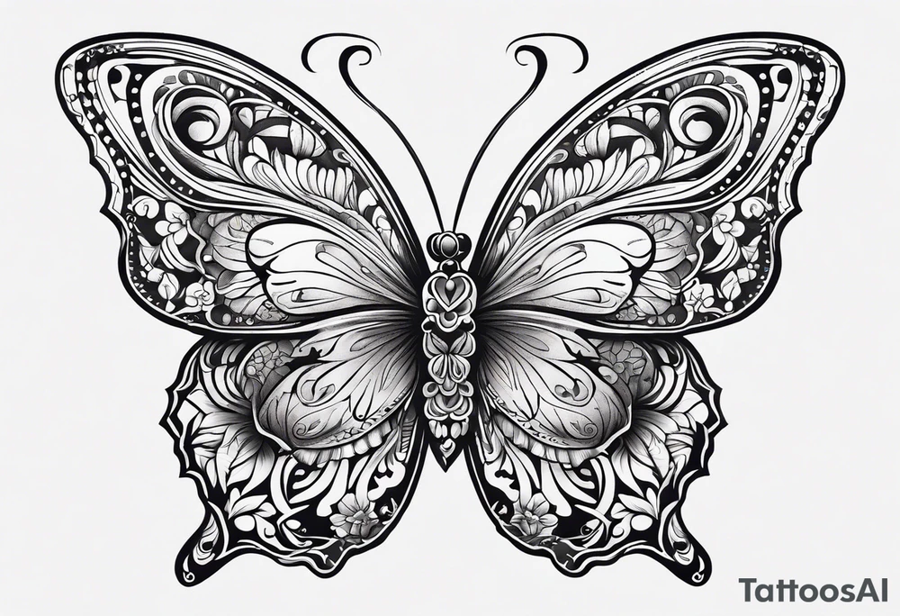 day of the dead butterfly tattoo idea