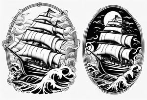 ocean waves ship zeus forearm tattoo tattoo idea