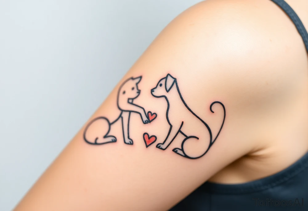 Pet friendship tattoo idea