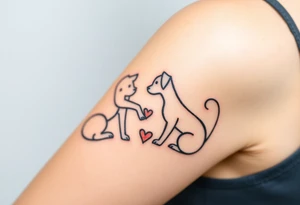 Pet friendship tattoo idea