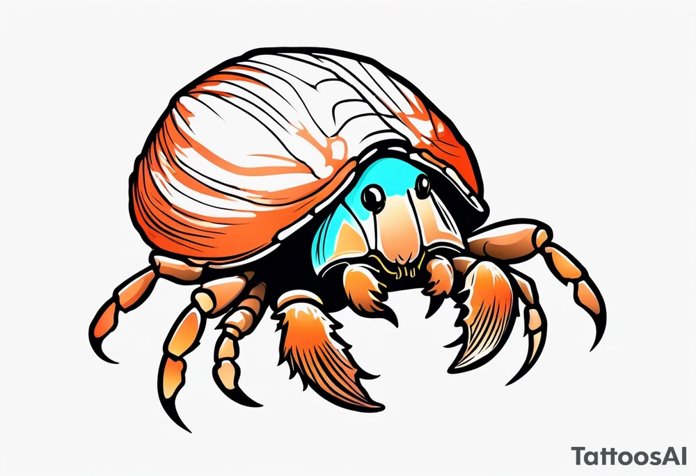 cute hermit crab tattoo idea