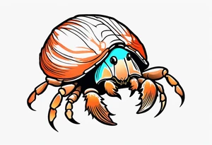 cute hermit crab tattoo idea